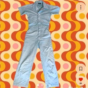 Big Bud Press Short Sleeve Jumpsuit in Baby Blue, size XS
